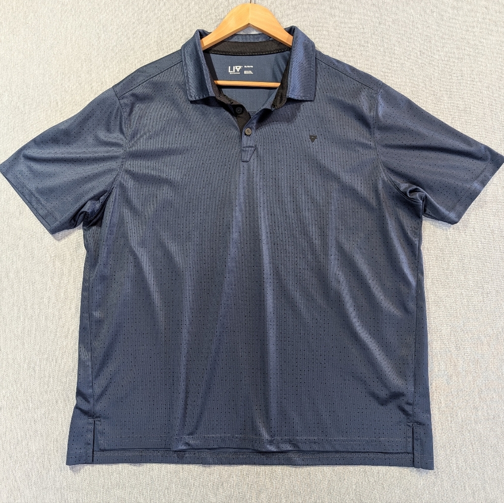 Liv Outdoor Golf Polo Shirt Men's XL Blue Black Geometric Print